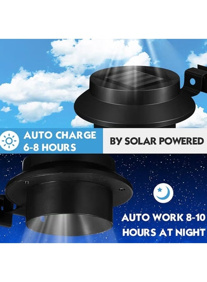 4 حزمة LED أضواء الشمسية,LED أضواء القنابل الشمسية في الهواء الطلق مقاومة للماء LED حديقة فناء مصباح الجدار مع قوس للسياج الجدار الدرج خطوة المسار,الضوء الدافئ - Image 5