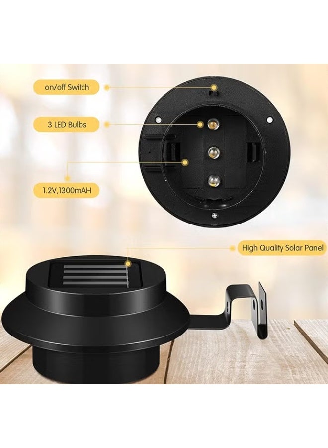 4 حزمة LED أضواء الشمسية,LED أضواء القنابل الشمسية في الهواء الطلق مقاومة للماء LED حديقة فناء مصباح الجدار مع قوس للسياج الجدار الدرج خطوة المسار,الضوء الدافئ - Image 3