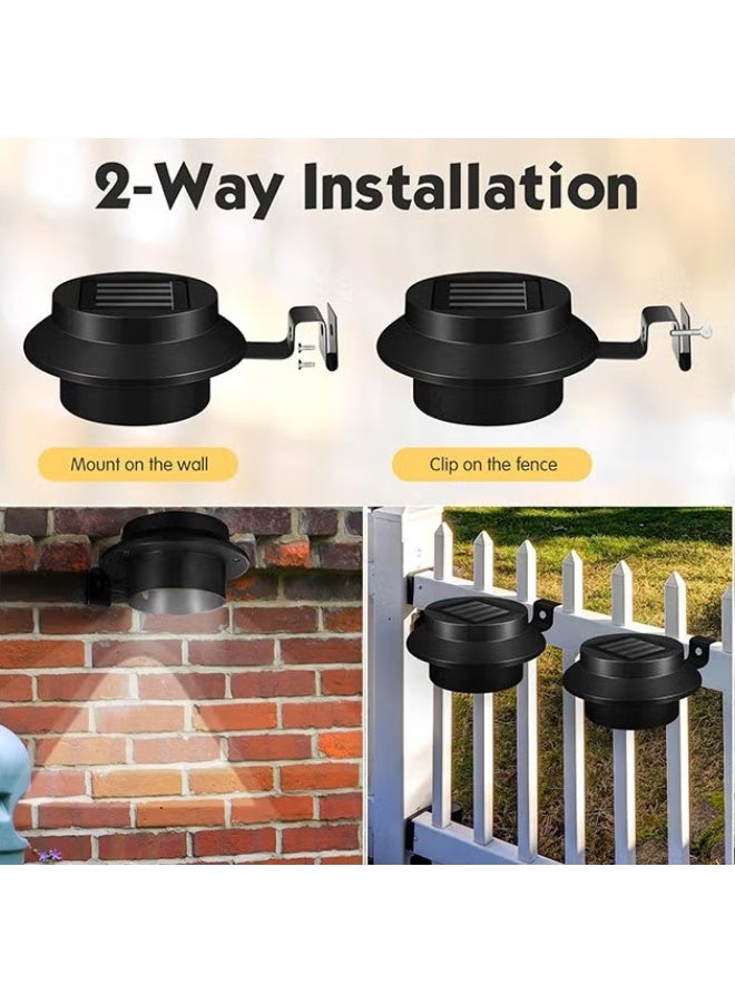 4 حزمة LED أضواء الشمسية,LED أضواء القنابل الشمسية في الهواء الطلق مقاومة للماء LED حديقة فناء مصباح الجدار مع قوس للسياج الجدار الدرج خطوة المسار,الضوء الدافئ - Image 4