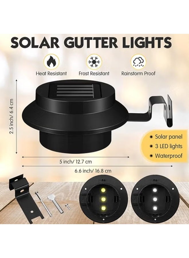 4 حزمة LED أضواء الشمسية,LED أضواء القنابل الشمسية في الهواء الطلق مقاومة للماء LED حديقة فناء مصباح الجدار مع قوس للسياج الجدار الدرج خطوة المسار,الضوء الدافئ - Image 2