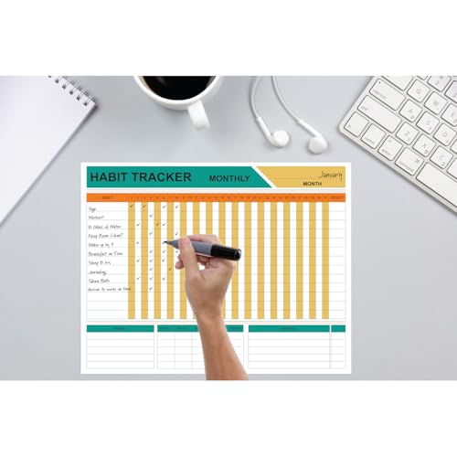 Kelenate® (Rectangle) Habit Tracker Calendar - Inspirational Habit Journal - 12 Sheets Daily Habit Tracker Journal and Goal Board - Motivational Goal Journal - Great Tool For Productivity And Workout - Image 4