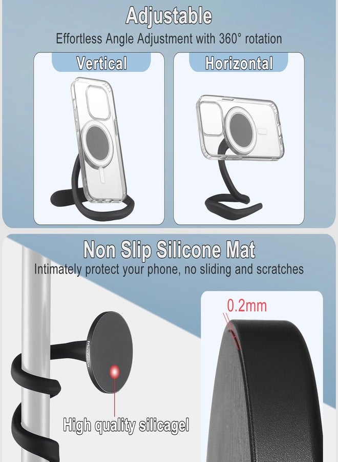 MINIFOCUS حامل هاتف مرن MINIFOCUS لماغسيف، ذراع طويل بطول 17 بوصة قابل للطي للجيم، حامل هاتف يلتف حول عربة الأطفال/التسوق/عربة الجولف/المكتب - Image 5