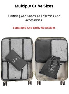 Generic 7Pcs Set Travel Organizer Storage Bags Suitcase Packing Set Storage Cases Portable Luggage Organizer Clothes Shoe Tidy Pouch Bag Traveling Accessories - Black  - Image 5