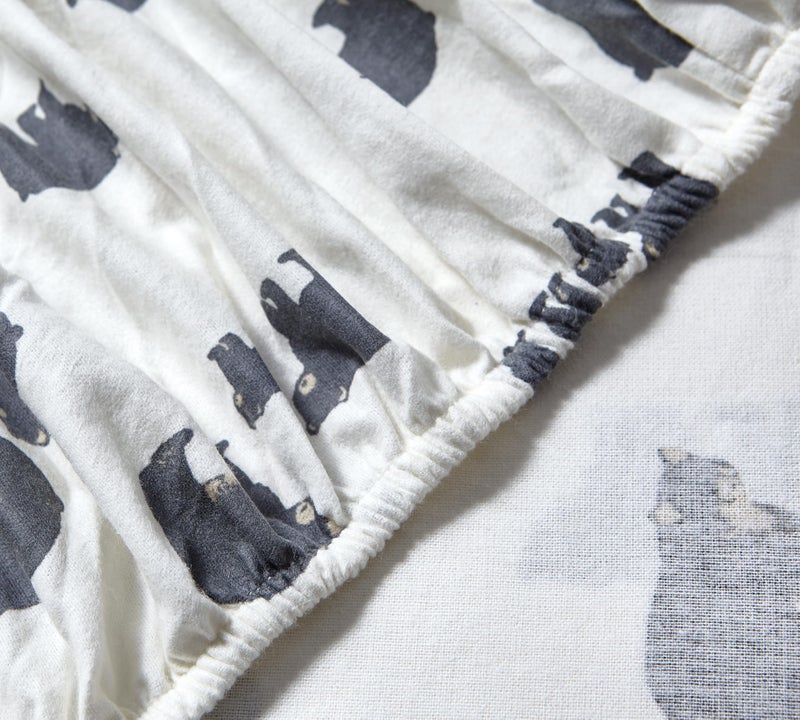 Eddie Bauer - Flannel Sheets Queen Size, Anti-Pilling & Wrinkle Resistant Cotton, Touchably Soft for All-Season Comfort - Bed Sheets with Matching Pillowcases & Fitted Sheet (Bear Family Grey) - Image 2