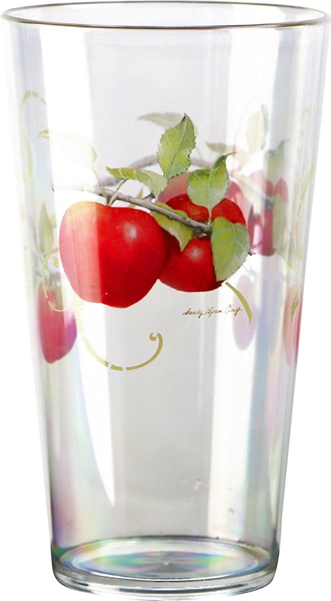 Reston Lloyd Harvest Apple Pattern by Sandy Clough Acrylic DrinkwareClear 19 Oz Set of 6 - Image 1