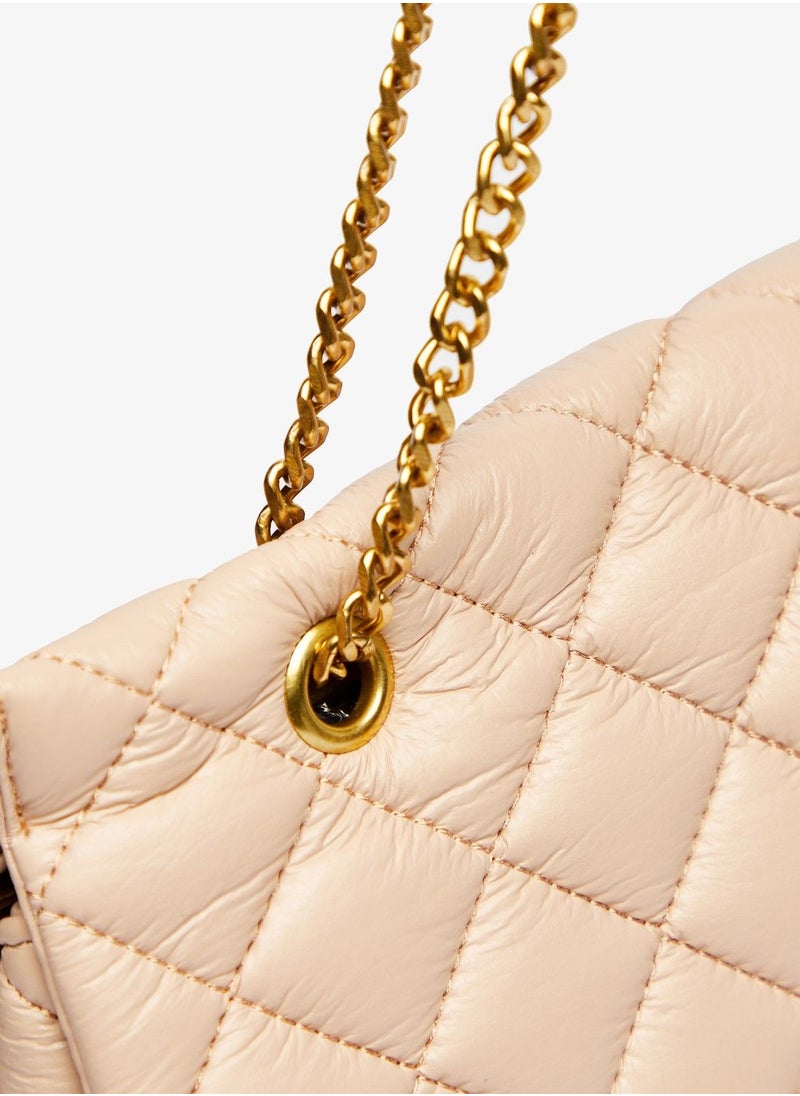 shoexpress - Quilted Shoulder Bag with Chain Strap and Twist Clasp Closure - Image 1