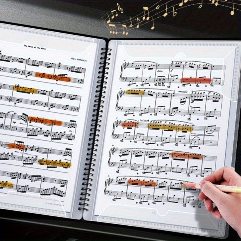Blue 40 Page A4 Piano Sheet Music Stand Holder Flip File Organizer - Image 5