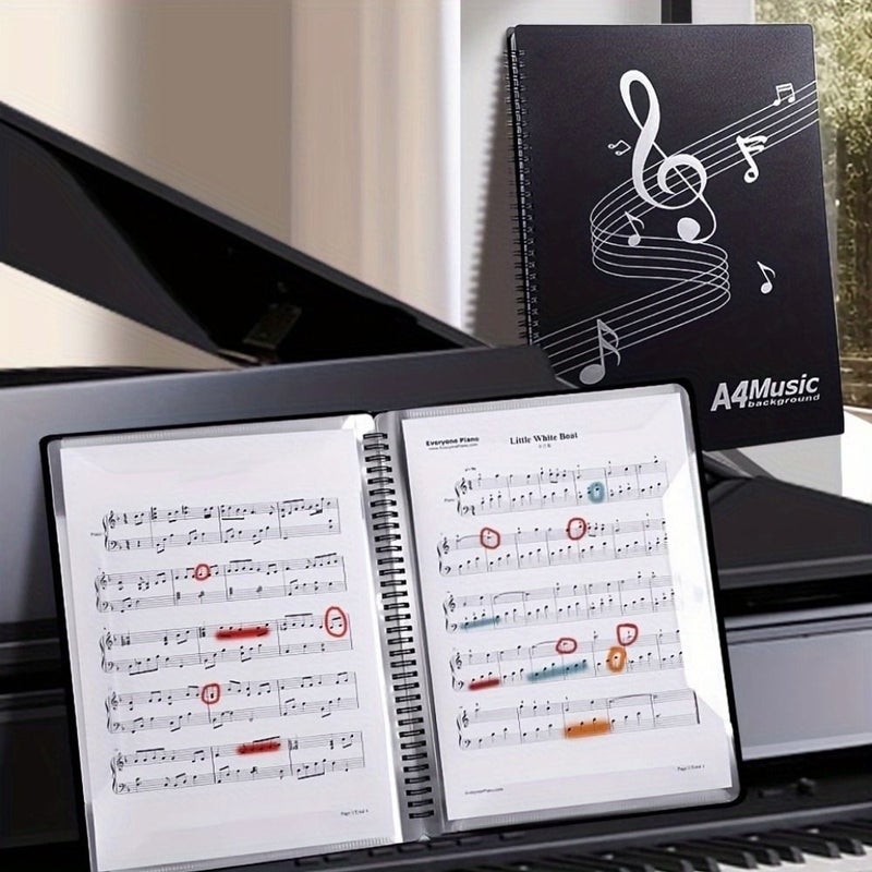 Blue 40 Page A4 Piano Sheet Music Stand Holder Flip File Organizer - Image 4
