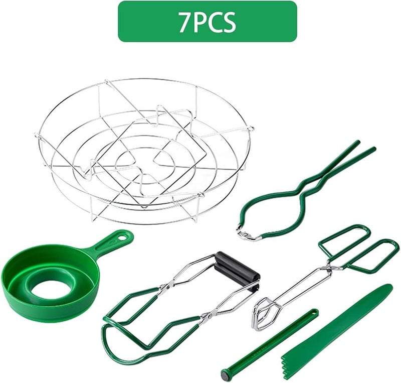 7PCs Canning Starter Kit with Anti Scald Jar Lifter Funnel Tongs for Mason Jars - Image 3