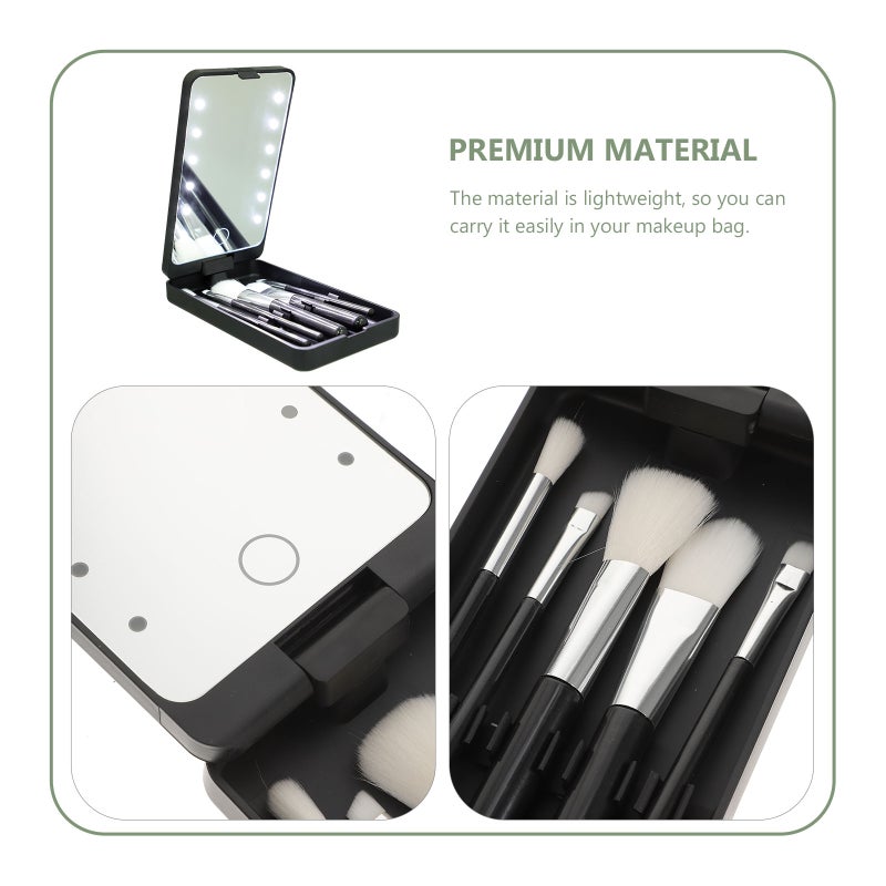 Eyelash Holder Case Eyelashes Storage Box with Makeup Mirror and Light - Image 3