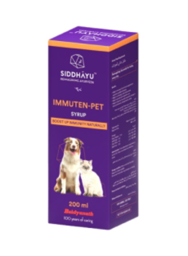 Immuten-Pet Syrup - Oral Natural/Herbal Immune Support for pets - 200ml