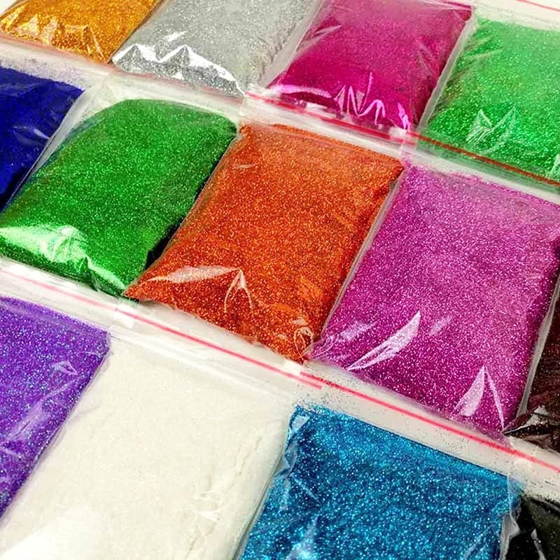 Snoogg SNOOGG Fine Glitte Powderr for Crafts DIY Resin Art Candle Making Face Eye Shadow Nail Art Zipper Bag Pack 10 Gram Each100 Gram All  - Image 1