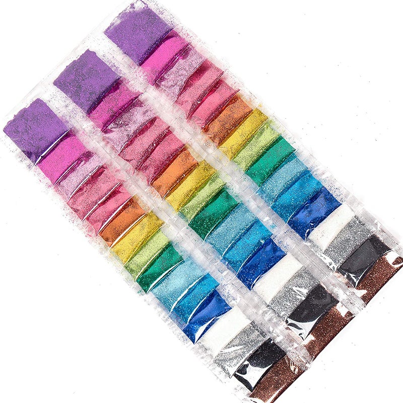 Snoogg SNOOGG Fine Glitte Powderr for Crafts DIY Resin Art Candle Making Face Eye Shadow Nail Art Zipper Bag Pack 10 Gram Each100 Gram All  - Image 2