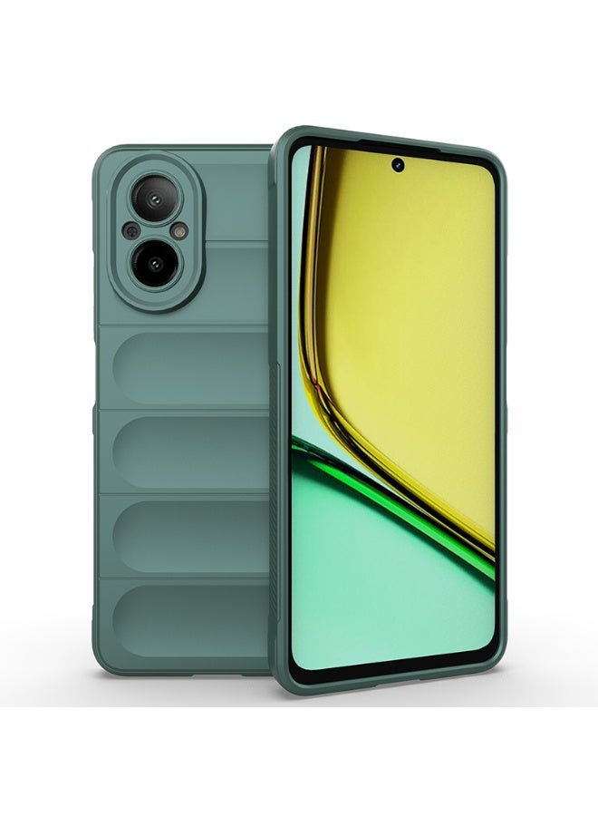 Phantom Shield Silicone Case with Anti-Scratch Soft Microfiber Lining, High Resilience Rubber Full Body Shockproof Cover Compatible with realme C67 (Dark Green) - Image 1