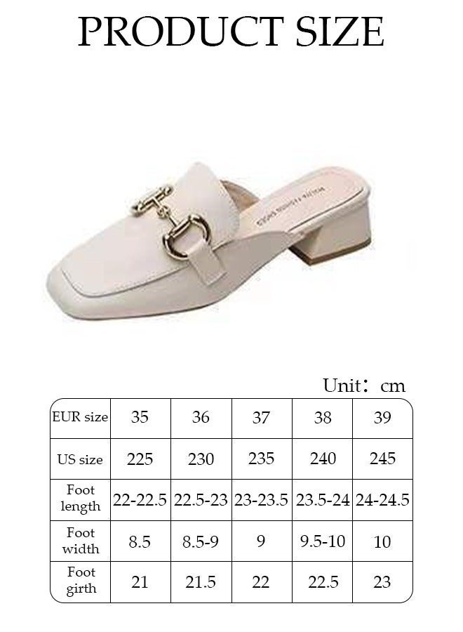 DUNISO Women's Flat Mules Closed Toe Sandals Fashion Flats Square Toe Slip Comfortable Women Slippers Backless Slip On Loafer Shoes for Indoor & Outdoor - Image 2
