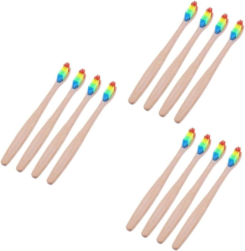 FRCOLOR Assorted Color Toothbrush 3 Pack Soft Bristles Ergonomic Handle For Travel Home College Adults - Image 2