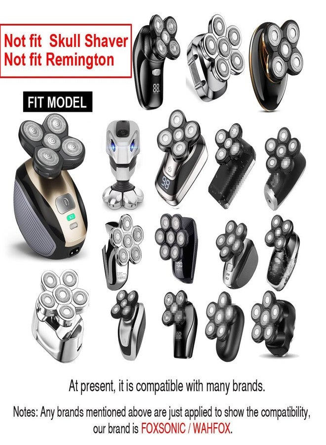WAHFOX Universal 3 PCS 5 Blades Head Shaver Replacement Heads for Mainstream Shaver Brands, Eelectric Shaver Replacement Replacement Blades (1 Gold + 2 Silver - Image 3
