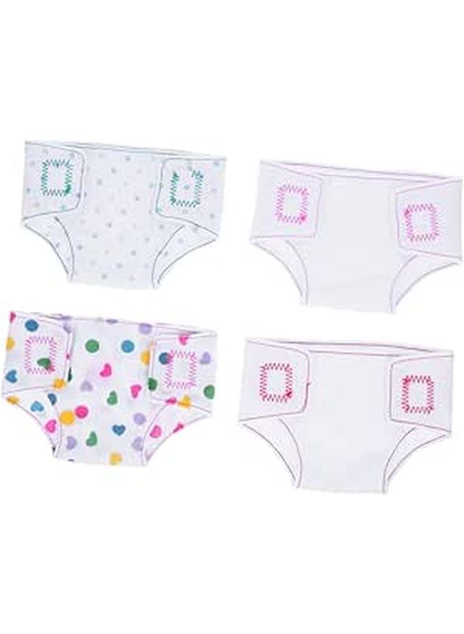 Reusable Cloth Diapers For 18 Inch Baby Dolls 4 Pack Doll Underwear Accessories - Image 1