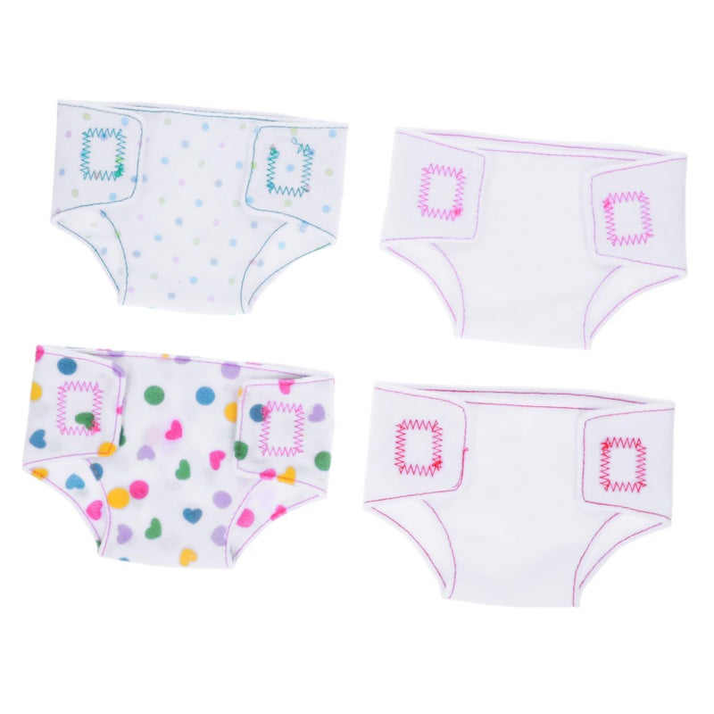 Reusable Cloth Diapers For 18 Inch Baby Dolls 4 Pack Doll Underwear Accessories - Image 2