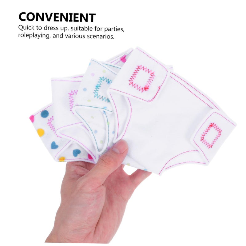 Reusable Cloth Diapers For 18 Inch Baby Dolls 4 Pack Doll Underwear Accessories - Image 5