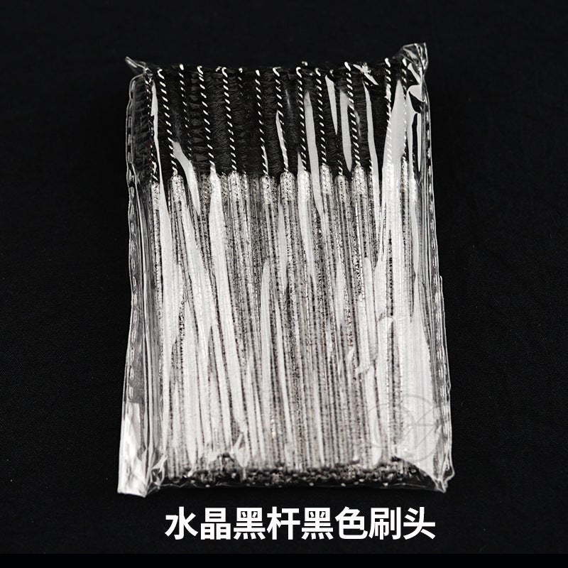 Generic Crystal Spiral Lash Brush Colored Disposable Crystal black rod black brush head 