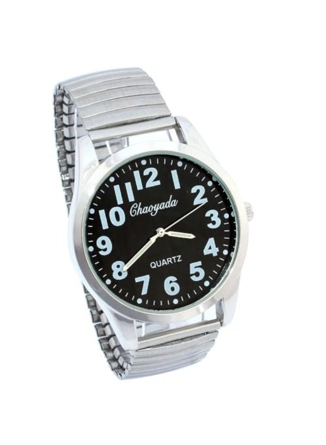 FasionSA- Men Watches Flexible Elastic Strap Men Stainless Steel Luxury Fashion Analog Wristwatch Father Relojses - Image 4