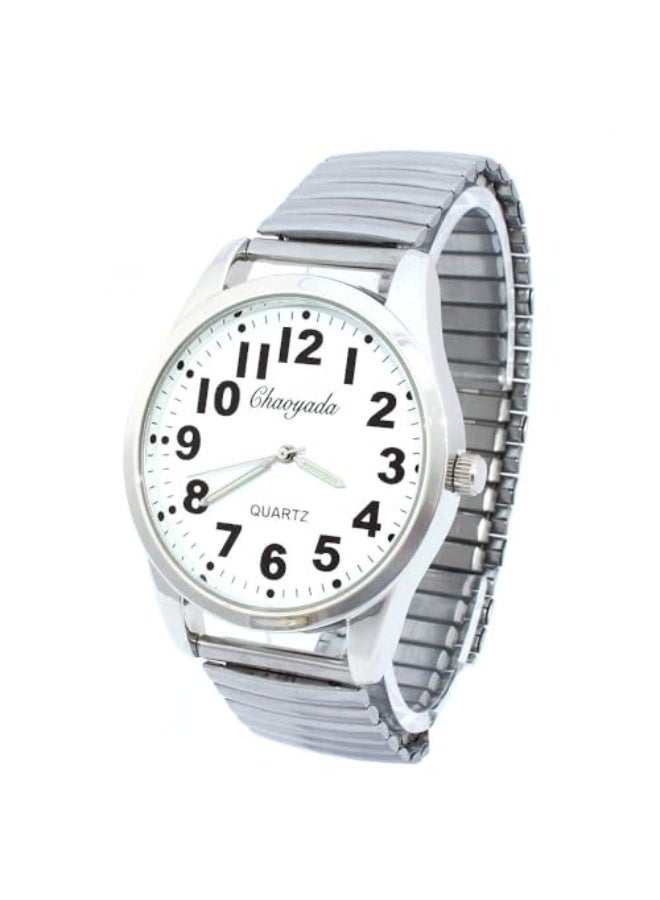 FasionSA- Men Watches Flexible Elastic Strap Men Stainless Steel Luxury Fashion Analog Wristwatch Father Relojses - Image 2
