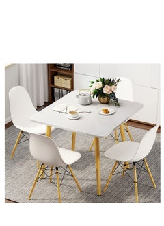 Modern Dining Table，Wood Rectangle Table，Kitchen Table with Solid Wooden Legs(Square-80cm)