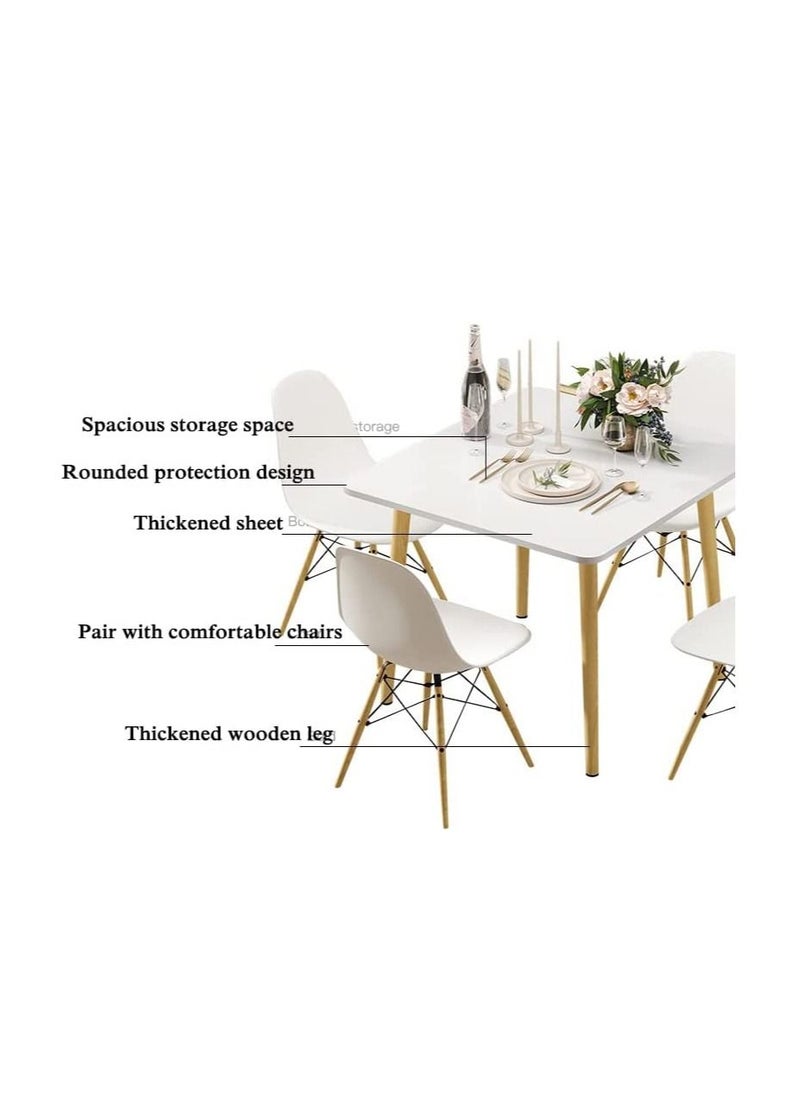 Generic - Modern Dining Table，Wood Rectangle Table，Kitchen Table with Solid Wooden Legs(Square-80cm) - Image 1