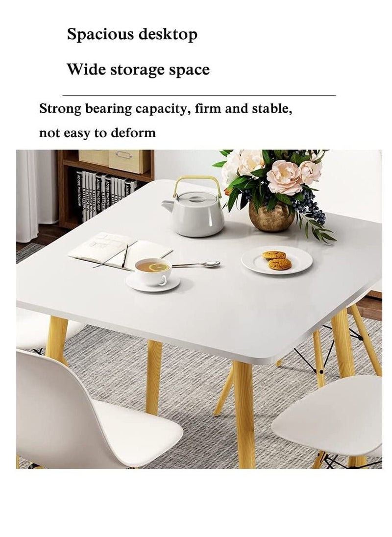 Generic - Modern Dining Table，Wood Rectangle Table，Kitchen Table with Solid Wooden Legs(Square-80cm) - Image 1