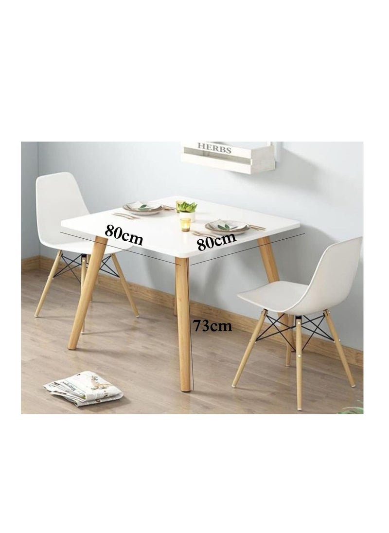 Generic - Modern Dining Table，Wood Rectangle Table，Kitchen Table with Solid Wooden Legs(Square-80cm) - Image 1