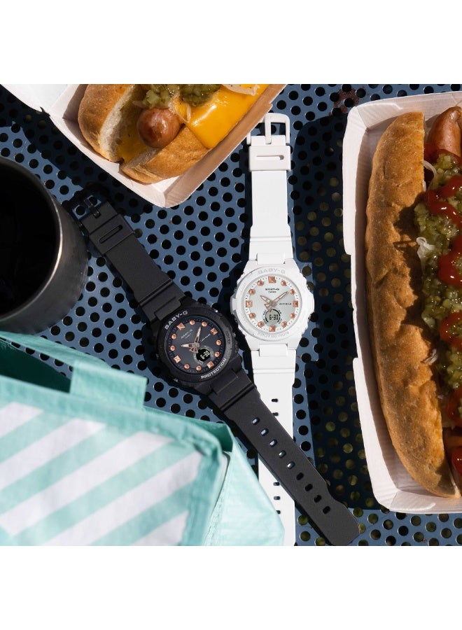 Casio Baby-G BGA-320-7A2DR Women’s Analog-Digital Watch, White Resin, Blue Accents, Shock Resistant, 100m Water Resistance - Image 4