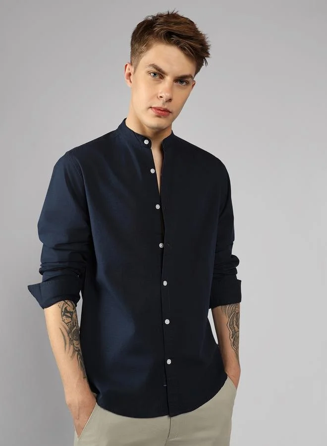 Dennis Lingo Dark Gunmetal Relaxed Fit Cotton Shirt – Stylish and Comfortable