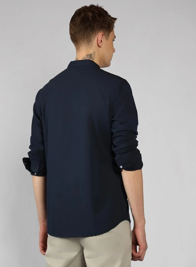 Dennis Lingo Dark Gunmetal Relaxed Fit Cotton Shirt – Stylish and Comfortable