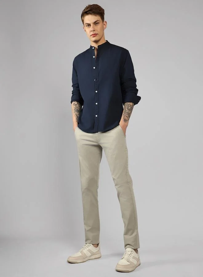 Dennis Lingo Dark Gunmetal Relaxed Fit Cotton Shirt – Stylish and Comfortable