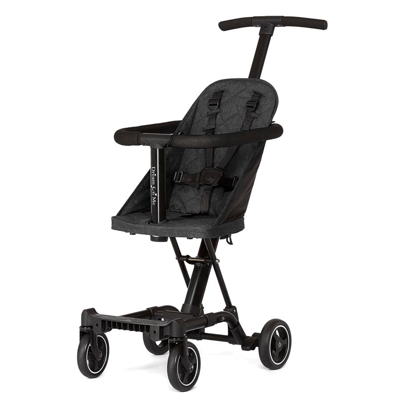 Dream On Me Coast Rider Travel Stroller, Lightweight & Compact Baby Stroller, Theme Park Approved, Book-Folding Design, Adjustable Handle, Soft-Ride Wheels, Converts to Rider & Scooter - Black - Image 1