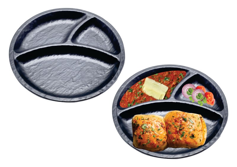 ZIDO (Pack of 2 Piece Multipurpose Round Divider Plate for PAV BHAJI/CHILLA/IDLI/DOSA/VADA/Chole KULCHE ETC. - Image 1