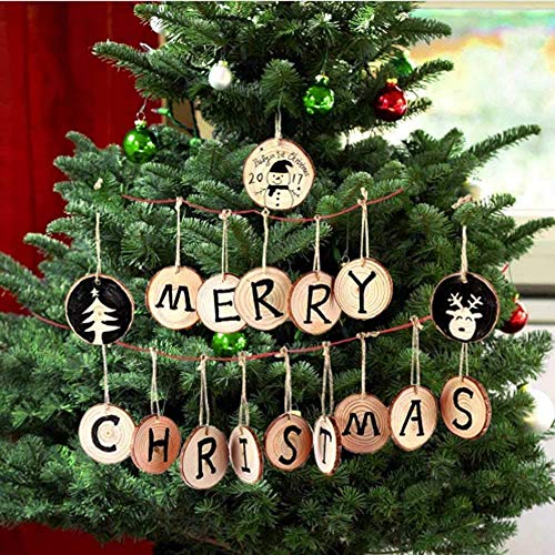 William Craft Unfinished Natural Wood Slices 20 Pcs 3.5-4 Inch Wood Coaster Sets Pieces Craft Wood kit Predrilled with Hole Wooden Circles Great for Arts and Crafts Christmas Ornaments DIY Crafts Rustic Wedding - Image 4