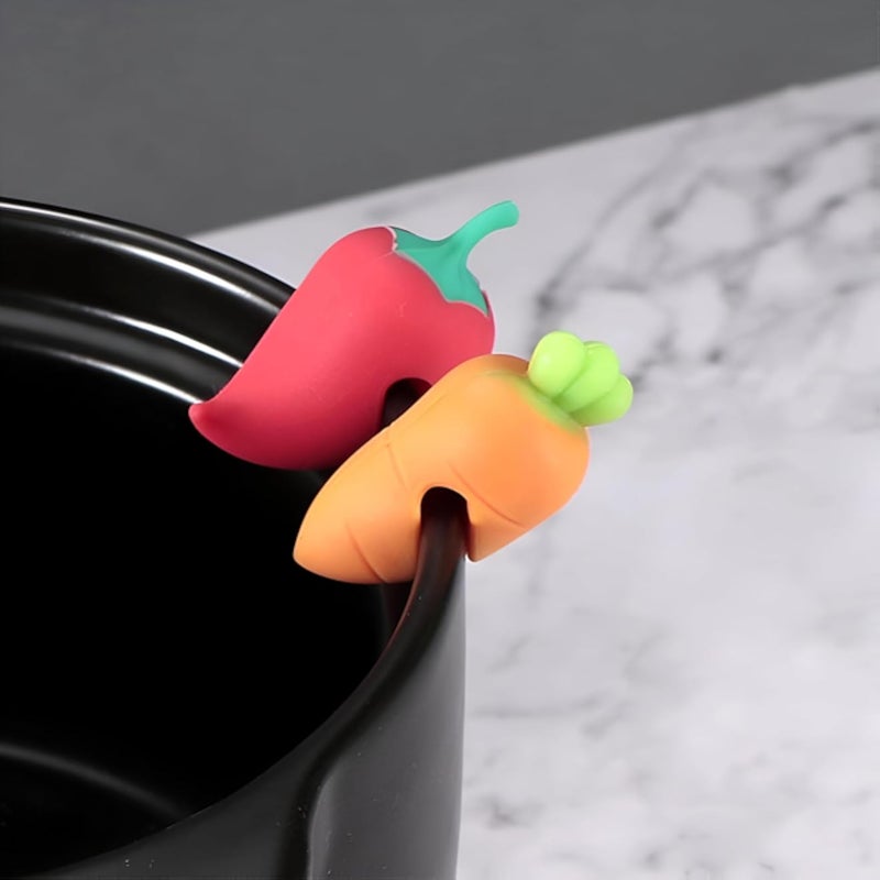 حامل غطاء - حامل غطاء سيليكون للقدر لمنع الانسكاب، مقاوم للحرارة وحماية من الفائض، أداة مطبخ متينة لطهي سهل (Ù‚Ø·Ø¹ØªÙŠÙ†)