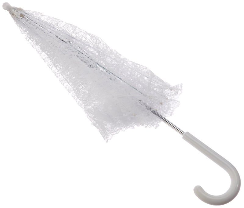 Homeford White Lace Parasol Bridal Umbrella, 26-inch Diameter, 23-inch Length - Image 4