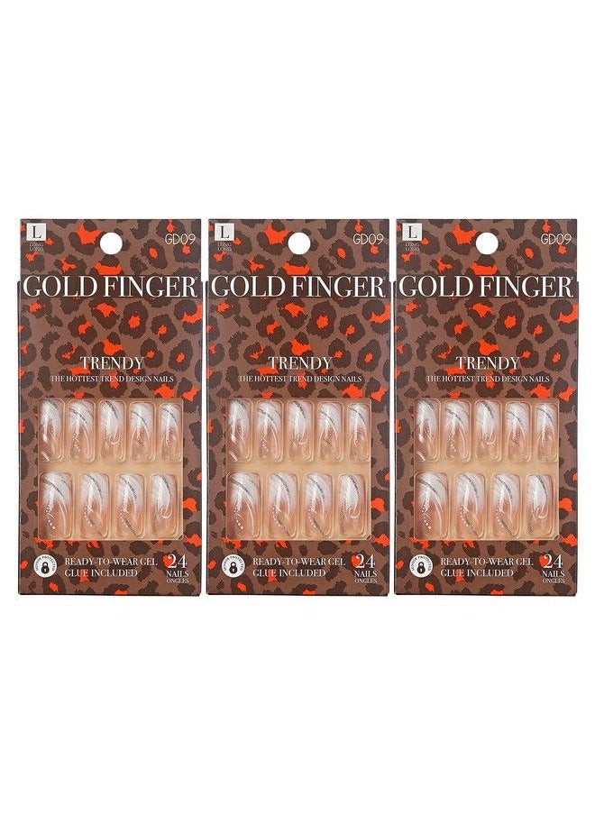 Goldfinger - Gold Finger Gel Glam Design Nails (3 Pack) - Image 1