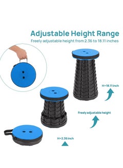 ELTRAZONE Retractable Folding Stools, Portable Camping Stool, Collapsible Stool Lightweight Yet More Sturdy for Fishing,Hiking Tours, BBQ, Parties, Outdoor Activities, Max Load 600lbs  - Image 4