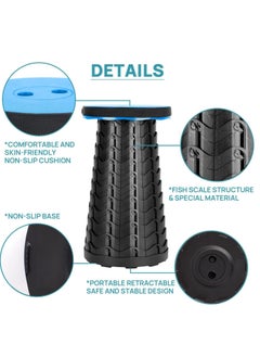 ELTRAZONE Retractable Folding Stools, Portable Camping Stool, Collapsible Stool Lightweight Yet More Sturdy for Fishing,Hiking Tours, BBQ, Parties, Outdoor Activities, Max Load 600lbs  - Image 2