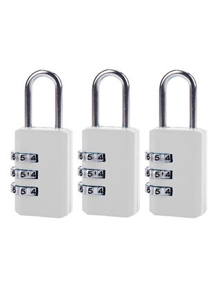 Combination Padlock -3 Piece 21milimeter Silver- Shackle Combination Lock Dial Lock Gym & School locker lock Travel lock Luggage lock Storage Unit Cabinet Keyless lock 3 digits Resettable lock - pzsku/Z90C1EFAF0842A883275FZ/45/_/1679405372/b3bd9d51-b624-43e9-882d-88342a343f78