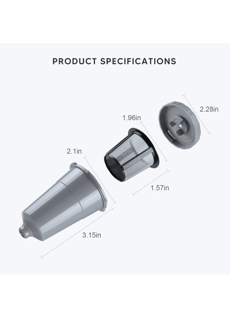 SYOSI Coffee Filter Reusable Coffee Pods Gray Home Barista Filter Cup BPA-Free Refillable Cup Coffee Filter - Image 5