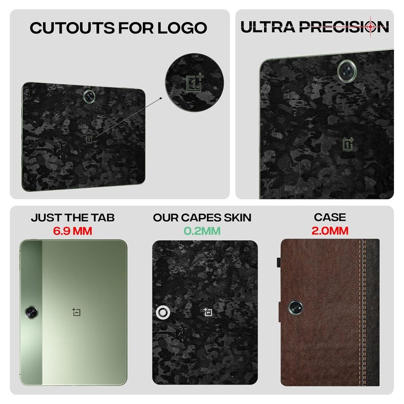 Capes Tablet Skins for OnePlus Pad (OPD2203) | Ultra-Thin Protective Film | Anti-Scratch Vinyl Decal Skin | Not Case/Cover (Forged Carbon, Back Skin) - Image 4