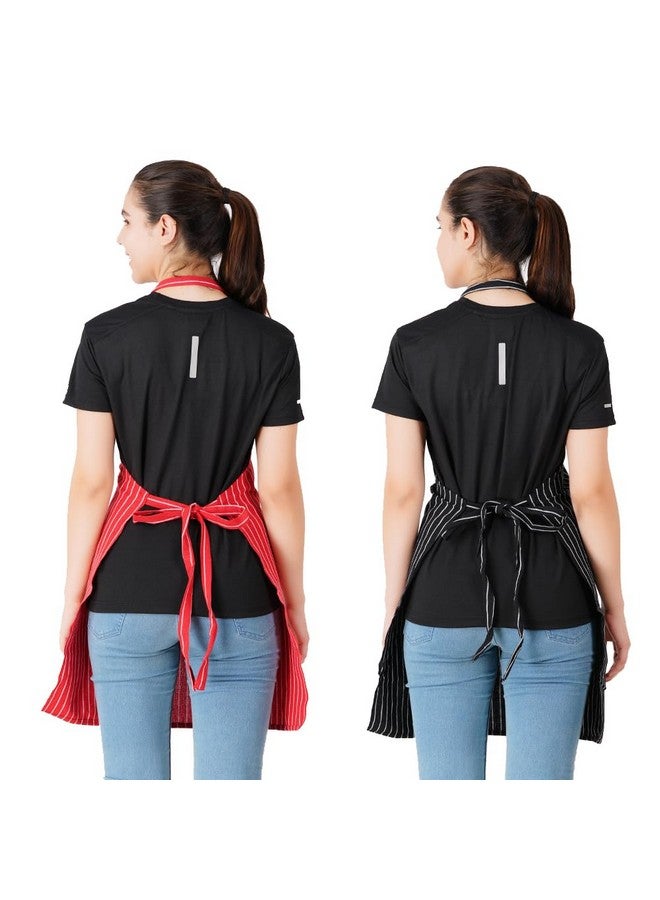 COMFORT WEAVE 100% COTTON KITCHEN APRON FREE SIZE WITH FRON CENTRE POCKET - MULTICOLOR- PACK OF 2 PIECES - Image 4