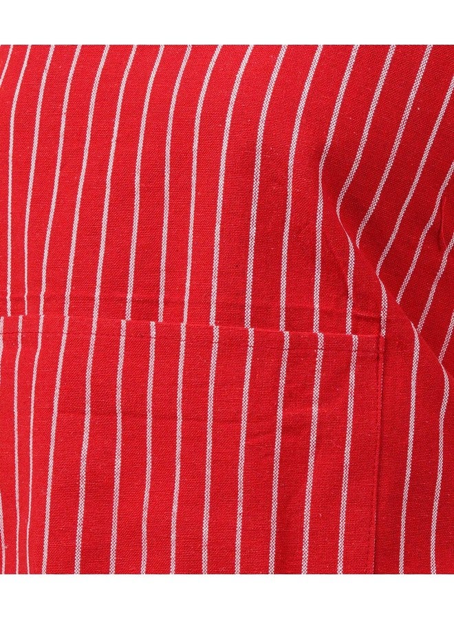 COMFORT WEAVE 100% COTTON KITCHEN APRON FREE SIZE WITH FRON CENTRE POCKET - MULTICOLOR- PACK OF 2 PIECES - Image 5