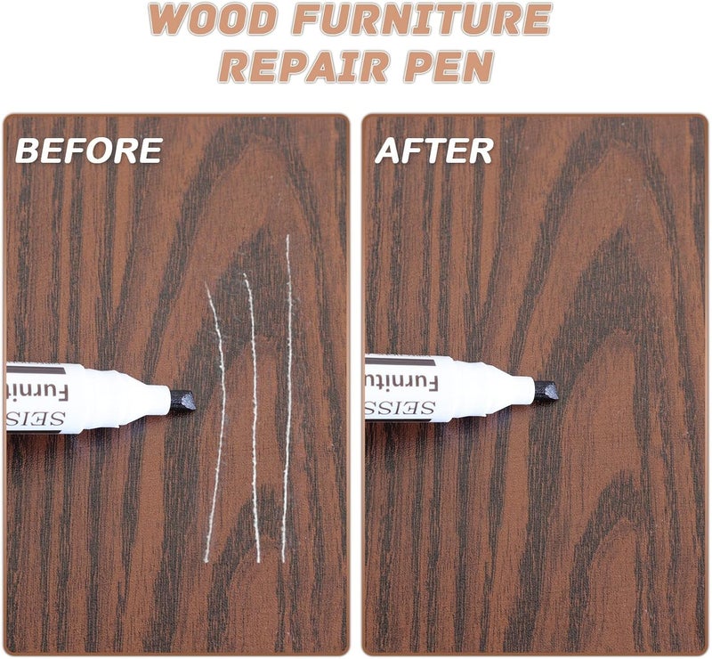 SEISSO Furniture Markers Touch Up - Set of 17 - Furniture Scratch Repair Markers Kit, Wood Touch Up Markers and Wax Sticks with Sharpener, for Scratches, Stains, Floors, Laminate, Cabinet - Image 3
