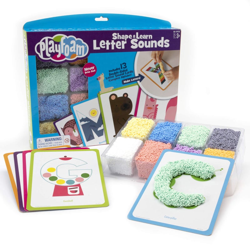 Educational Insights Playfoam Shape & Learn Letter Sounds: Flash Card Set, Preschoolers Learn to Write, Sensory Toys, Ages 3+ - Image 1